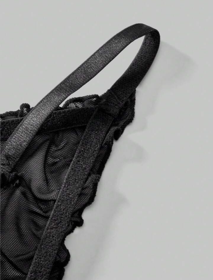 Noir Ruffle Mesh Brief